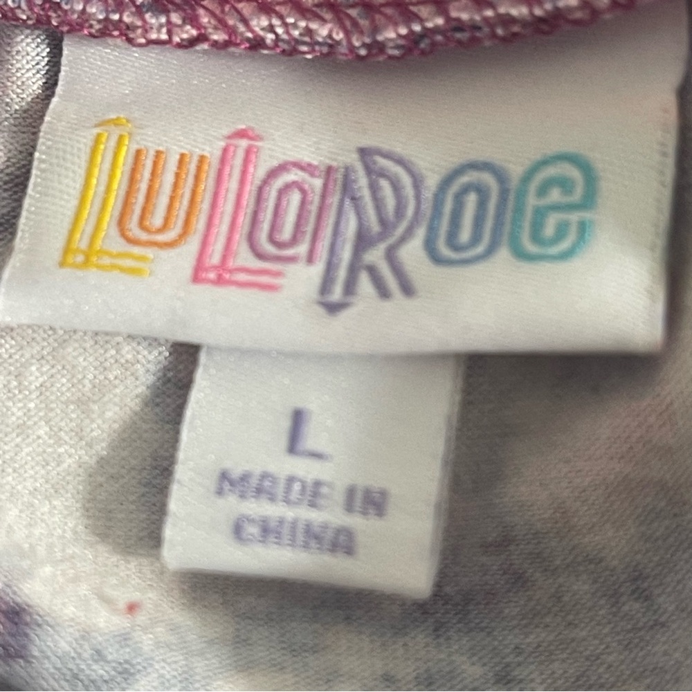 Lularoe “Emily” Long Sleeve Swing Dress Size L Pink Tie Dye - Picture 5 of 7